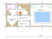 План бани с бассейном